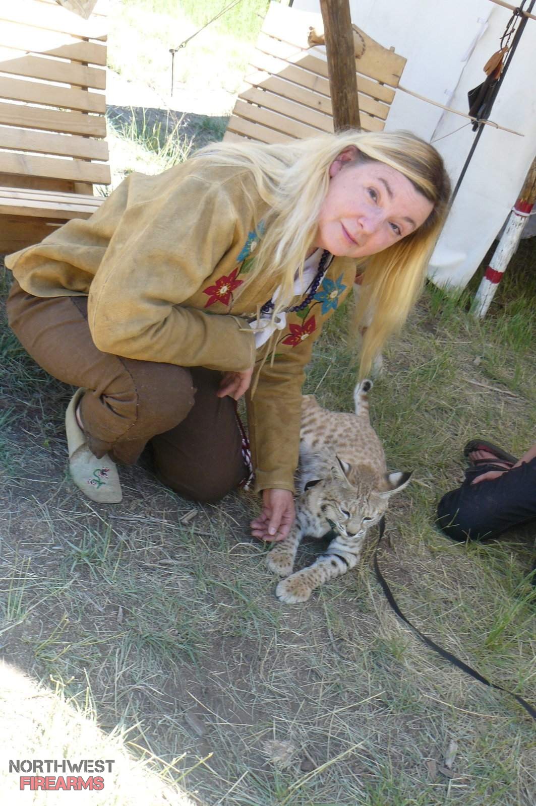 Jackie and a bobcat